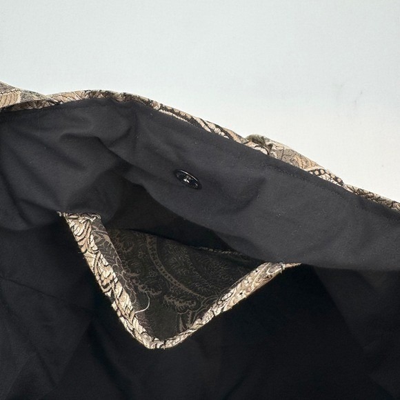 Vintage Style Brown Paisley Tapestry Tote Bag Large Shoulder Bag with Side Snaps - Picture 9 of 13